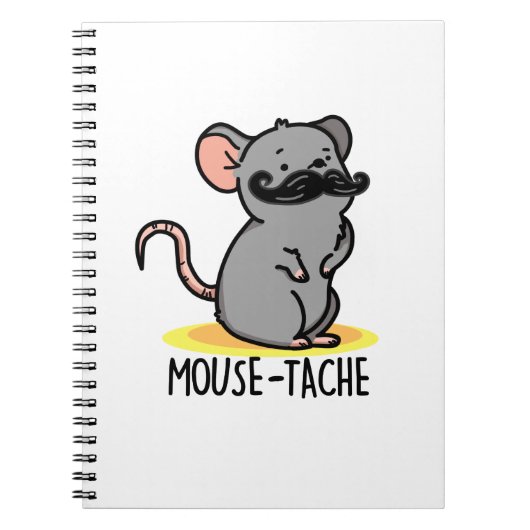 Muis-tache Grappige Muis Pun Notitieboek (Voorkant)
