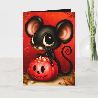 Muis Trick or Treat Halloween Illustratie Kaart