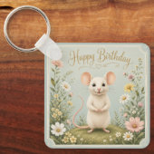 Muis Tuin Verjaardag Sleutelhanger (Voorkant)