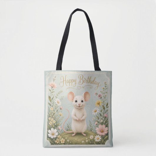 Muis Tuin Verjaardag Tote Bag (Voorkant)