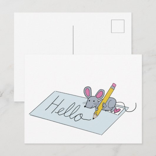 Muis-uitwisselingspostkaart met een vriendelijke g feestdagenkaart (Voorkant / Achterkant)