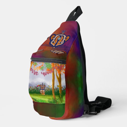 Muis van het bosprint knip naaizak sling bag (Rechterhoek)