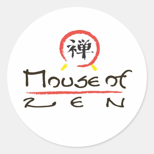Muis van Zen ronde Sticker (Voorkant)