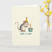 Muis Verjaardag Kaart (Gele Bloem)
