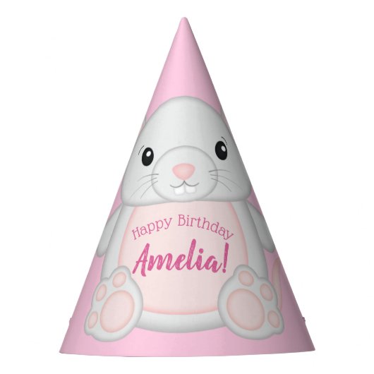 Muis Verjaardagsfeestje Roze Feesthoedjes (Voorkant)
