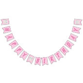 Muis Verjaardagsfeestje Roze Vlaggetjes (Alle)