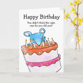 Muis verjaardagstaart kaart (Gele Bloem)