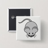 Muis Vierkante Button 5,1 Cm (Voorkant /achterkant)