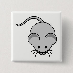 Muis Vierkante Button 5,1 Cm