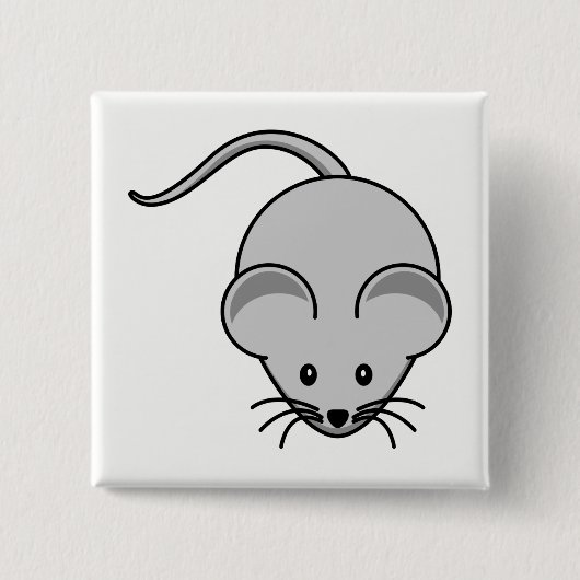 Muis Vierkante Button 5,1 Cm (Voorkant)