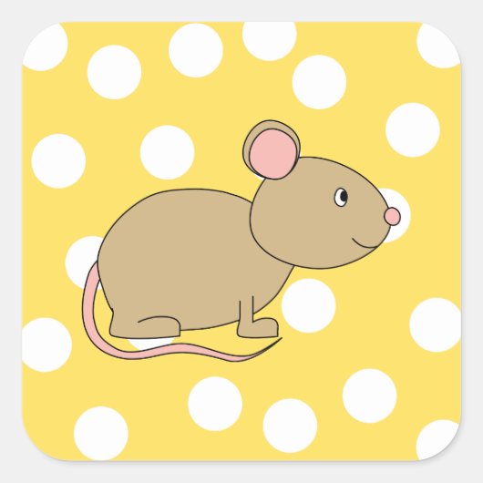 Muis. Vierkante Sticker (Voorkant)