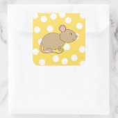 Muis. Vierkante Sticker (Tas)