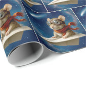 Muis vliegen in een papieren vliegtuig cadeaupapier (Rol Hoek)