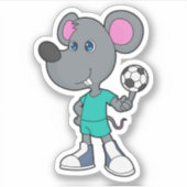 Muis Voetbal Soccer Sticker (Voorkant)