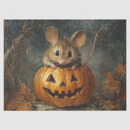 Muis voor decoupage met pompoen voor Halloween Tissuepapier