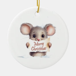 Muis Vrolijk Kerstfeest Keramisch Ornament