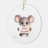 Muis Vrolijk Kerstfeest Keramisch Ornament (Links)