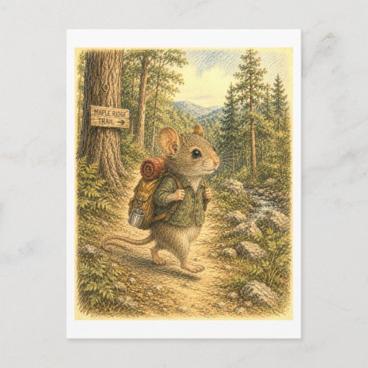 Muis Wandel Illustratie Briefkaart (Voorkant)