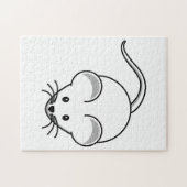 Muis (witte Cartoon) Legpuzzel (Horizontaal)
