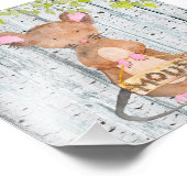 Muis- Woodland Friends - illustratie Waterverf Foto Afdruk (Hoek)