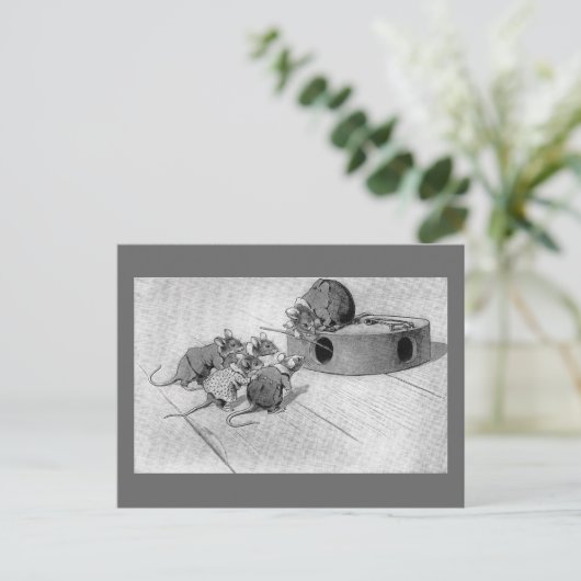 Muis zoekt naar het uitschakelen van Mousetrap Briefkaart (Staand voorkant)