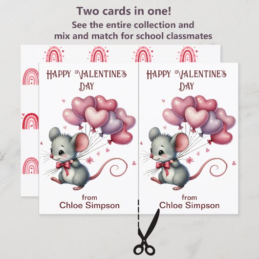 Muisballonnen Kind Valentijn Classroom Kaart