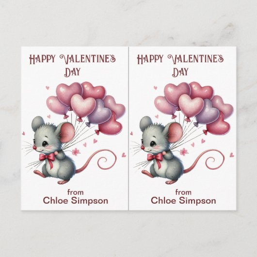Muisballonnen Kind Valentijn Classroom Kaart (Voorkant)