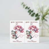 Muisballonnen Kind Valentijn Classroom Kaart (Staand voorkant)