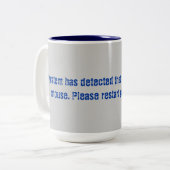 Muisbewegende foutcode tweekleurige koffiemok (Voorkant links)
