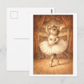 Muiscarrière als ballerina briefkaart (Voorkant / Achterkant)