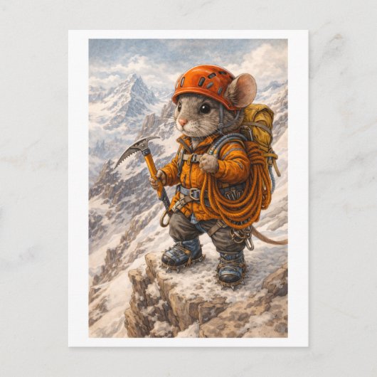 Muiscarrière als bergbeklimmer briefkaart (Voorkant)