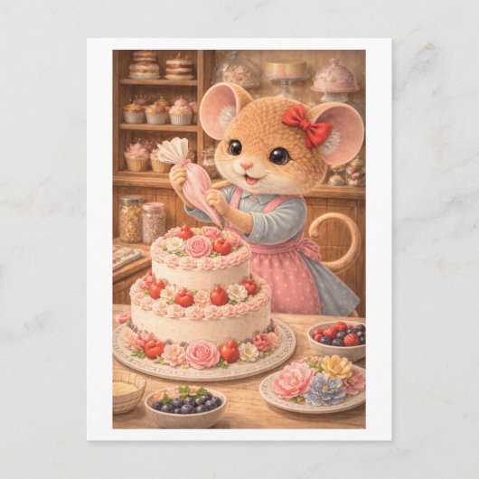 Muiscarrière als cake decorator briefkaart (Voorkant)