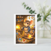 Muiscarrière als glasblazer briefkaart (Staand voorkant)