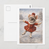 Muiscarrière als kunstschaatser briefkaart (Voorkant / Achterkant)