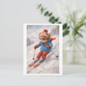 Muiscarrière als skiër briefkaart (Staand voorkant)