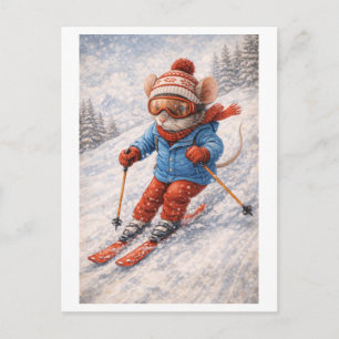 Muiscarrière als skiër briefkaart
