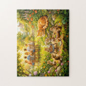 Muisentuinbarbecue met kijkende kat legpuzzel (Verticaal)