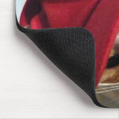 Muisermat met Schattige Kat met Rode Mut Muismat (Hoek)