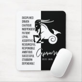 Muisermat met Steenbok Sterrenbeeld, Zwart & Wit Muismat (Met muis)