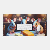 Muisfamilie aan de eettafel bureaumat (Keyboard & Muis)
