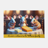 Muisfamilie aan de eettafel deurmat (Voorkant)