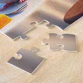 Muisfamilie aan de eettafel legpuzzel (Zijkant)