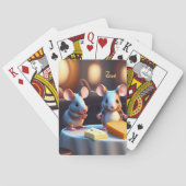 Muisfamilie aan de eettafel pokerkaarten (Achterkant)