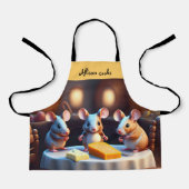 Muisfamilie aan de eettafel schort (Voorkant)