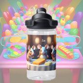 Muisfamilie aan de eettafel waterfles