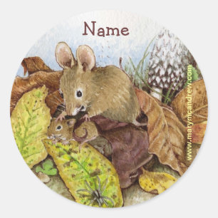 Muisfamilie in de lederen aanpasbare stickers