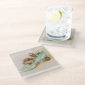 Muisfamilie in een schoen van Beatrix Potter Glazen Onderzetter (Schuin)