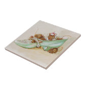 Muisfamilie in een schoen van Beatrix Potter Tegeltje (Zijkant)
