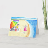 Muisfamilie in het Beach Summertime Wenskaart Kaart (Voorkant)