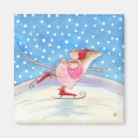 Muisfiguur skater magneet (Voorkant)